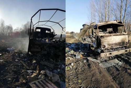 Українські військові знищили російські «КамАЗи» із боєприпасами та провіантом