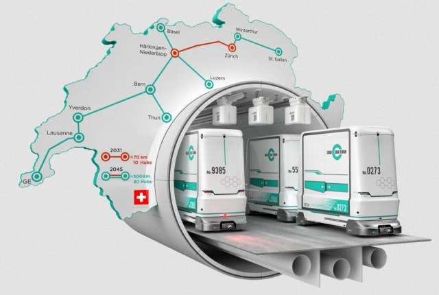 В Швейцарії з’явиться автономна підземна система перевезення вантажів